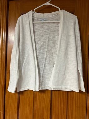 croft & barrow White Open-Front Lightweight Cardigan
